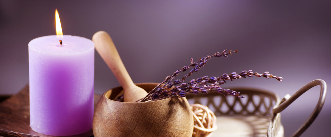 Soothing lavender scented candle